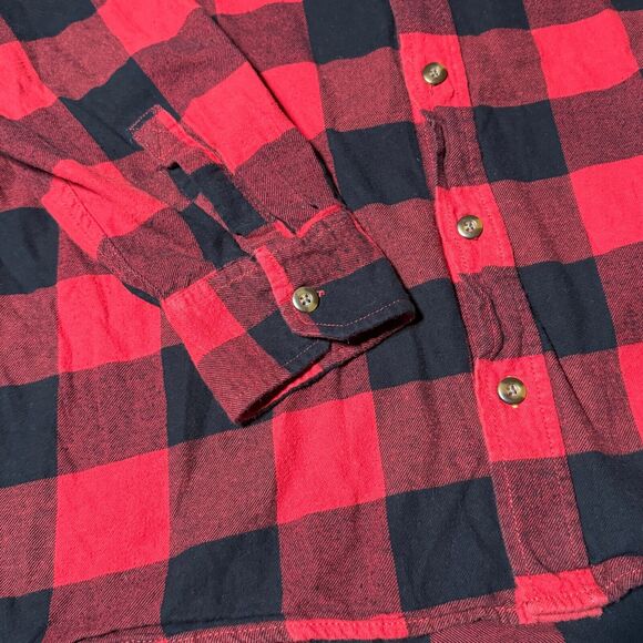 Field & Stream Heavy Flannel Red Black Plaid Button Up Long Sleeve Size 2XL - Picture 4 of 8